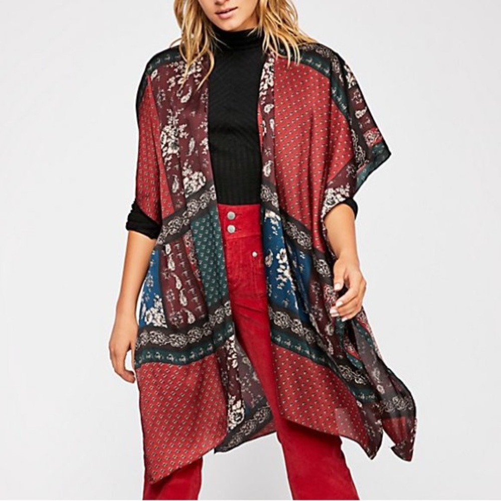Mon Cheri silky patchwork kimono